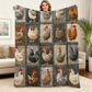 🎁🎄Rebajas de Navidad - 49% de descuento🐔en manta de franela vintage con patrón de pollo