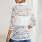 Blazer elegante de encaje transparente para mujer