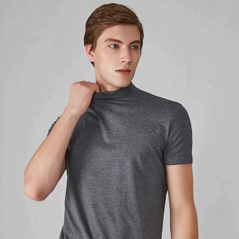 CAMISETA DE CUELLO ALTO SLIM FIT PARA HOMBRE benefiyou