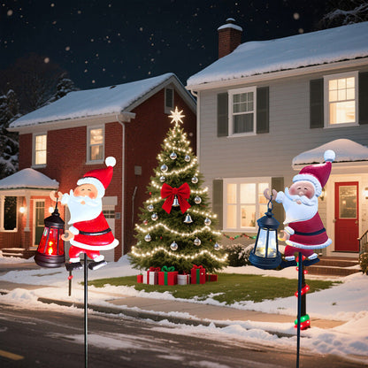 Luz de estaca de jardín de Santa Claus alimentada por energía solar