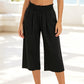 👖 50% de descuento💫en pantalones capri de cintura alta de lino de cintura ancha y de talle alto