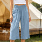 👖 50% de descuento💫en pantalones capri de cintura alta de lino de cintura ancha y de talle alto