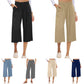 👖 50% de descuento💫en pantalones capri de cintura alta de lino de cintura ancha y de talle alto