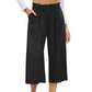 👖 50% de descuento💫en pantalones capri de cintura alta de lino de cintura ancha y de talle alto