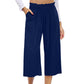 👖 50% de descuento💫en pantalones capri de cintura alta de lino de cintura ancha y de talle alto
