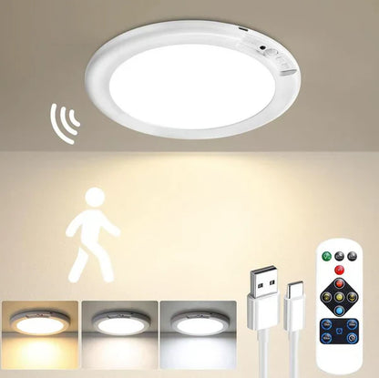 💥Gran oferta: 50% de descuento💡en la luz de techo recargable con sensor de movimiento y mando a distancia - Lámpara de techo inalámbrica magnética alimentada por pilas