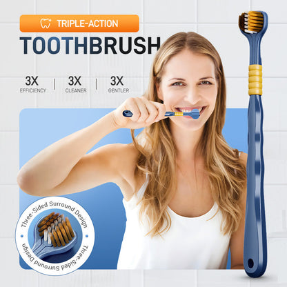 Cepillo de dientes de limpieza multiángulo Tri-Head