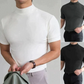 👕 Camiseta Ajustada de Cuello Alto para Hombre – Estilo Moderno y Confortable para Todos los Días ✨🔥