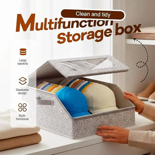Caja Organizadora Apilable para Gorras con Ventana Transparente