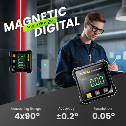 📐 ¡AHORA CON UN 50 % DE DESCUENTO!🔥 Medidor de ángulos digital magnético de 4 lados: precisión láser y uso en múltiples superficies, perfecto para carpintería y construcción ✨