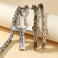 🔥Collar con colgante de Jesús en forma de crucifijo de acero inoxidable para mujer y hombre🎁muy vendido