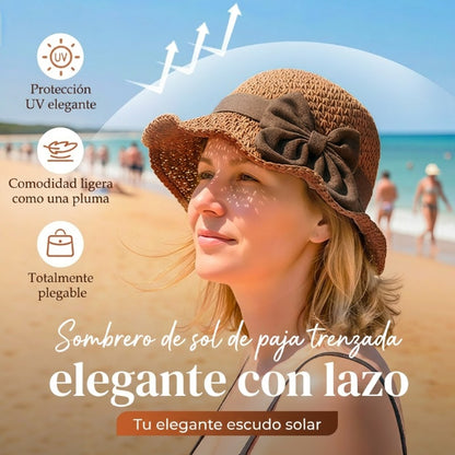🥳¡OFERTA DE VERANO!🥳💞¡Más de 50.000 unidades vendidas!💥 ¡50% de descuento! 🔥 Elegante sombrero de paja tejido con lazo: transpirable, plegable y perfecto para la playa y los viajes 👒