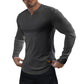 💗PROMOCIÓN DEL ÚLTIMO DÍA - 54% DE DESCUENTO Cuello en V Longline Canalé Camisetas Manga Larga Gimnasio Entrenamiento Atlético Ropa de Hombre Tops