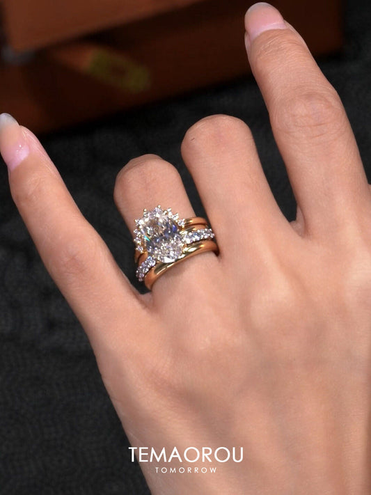Anillo Abierto con Lágrima Brillante para Mujer
