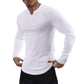 💗PROMOCIÓN DEL ÚLTIMO DÍA - 54% DE DESCUENTO Cuello en V Longline Canalé Camisetas Manga Larga Gimnasio Entrenamiento Atlético Ropa de Hombre Tops