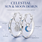 Pendientes☀️🌙 de aro de doble capa celestiales