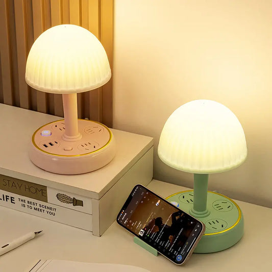 🔥 💡Luz nocturna multifuncional con regleta integrada: ¡práctica, elegante y que ahorra espacio!