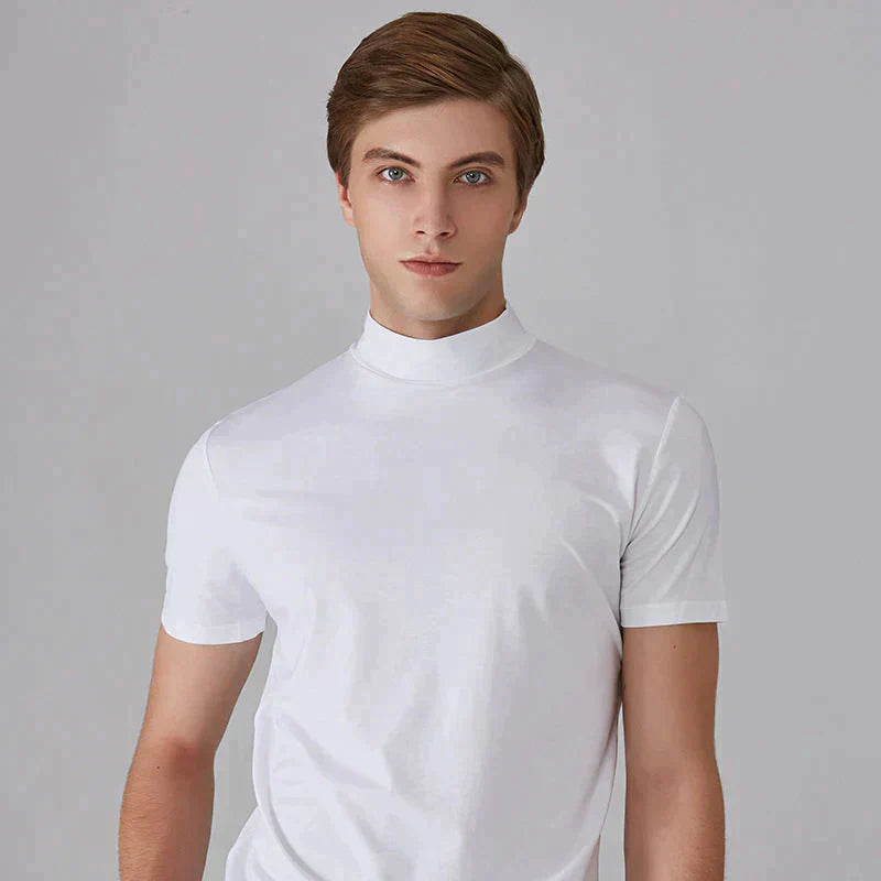 CAMISETA DE CUELLO ALTO SLIM FIT PARA HOMBRE benefiyou