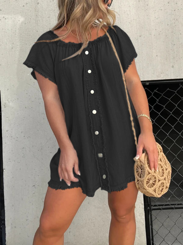 🔥BUY 2 GET 10% OFF💝Short Sleeve Casual Denim Dress benefiyou