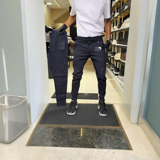 Pantalones casuales elásticos de ajuste delgado para hombre