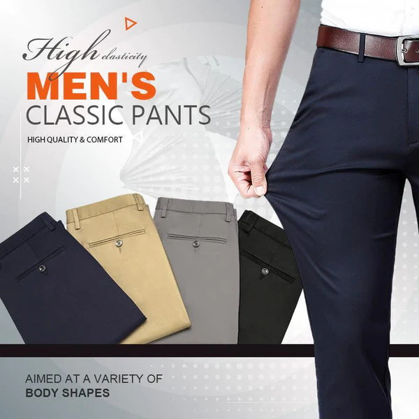 🔥Pantalones clásicos de tiro alto para hombre benefiyou