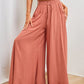 🌞Pantalones de pierna ancha y cintura alta de color liso