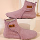 Zapatillas de forro polar acogedoras para mujer – Zapatos de interior cálidos y ligeros de altura con suela antideslizante