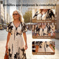 Elegante vestido midi con escote en V y estampado botánico