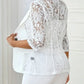 Blazer elegante de encaje transparente para mujer