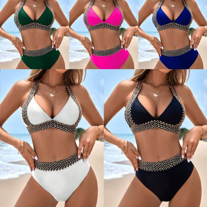 VENTA DE ÚLTIMO DÍA 50% OFF🔥 Sexy V-Neck Wave Pattern Traje de baño de las mujeres de vacaciones