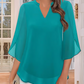 💖REBAJA DEL ÚLTIMO DÍA CON 50% DE DESCUENTO💖EN CAMISETA DE GASA DE ESCOTE EN V
