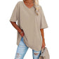 👕 ¡TIEMPO LIMITADO 50% DE DESCUENTO! 💥 Camiseta informal holgada de escote en pico – Suave, transpirable y con dobladillo ✨ fluido