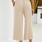 👖 50% de descuento💫en pantalones capri de cintura alta de lino de cintura ancha y de talle alto