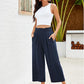 👖 50% de descuento💫en pantalones capri de cintura alta de lino de cintura ancha y de talle alto