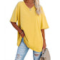 👕 ¡TIEMPO LIMITADO 50% DE DESCUENTO! 💥 Camiseta informal holgada de escote en pico – Suave, transpirable y con dobladillo ✨ fluido