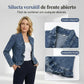 🌸 ¡OFERTA POR TIEMPO LIMITADO 50% DE DESCUENTO! 💃 Chaqueta de Mezclilla de Mujer con Volantes – Ligera, Sin Botones, Lavado Clásico Azul ✨