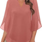 💖REBAJA DEL ÚLTIMO DÍA CON 50% DE DESCUENTO💖EN CAMISETA DE GASA DE ESCOTE EN V