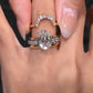 Anillo Abierto con Lágrima Brillante para Mujer