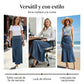 Falda Maxi vaquera de cintura alta y línea A para mujer