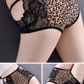 Braguitas sexys de seda de encaje de doble tira y costuras