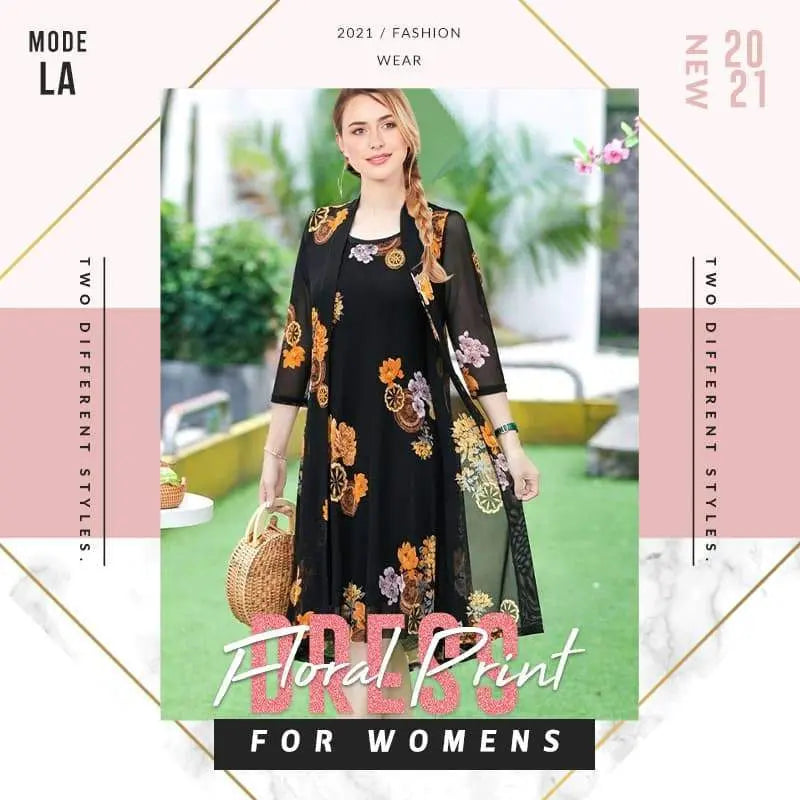 Vestido estampado floral para mujer benefiyou