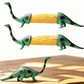 Soportes creativos para mazorcas de maíz con forma de dinosaurio