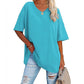👕 ¡TIEMPO LIMITADO 50% DE DESCUENTO! 💥 Camiseta informal holgada de escote en pico – Suave, transpirable y con dobladillo ✨ fluido