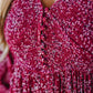 💃Vestido largo de flores de rayón con cintura forrada y cintura smock para mujer