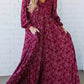 💃Vestido largo de flores de rayón con cintura forrada y cintura smock para mujer