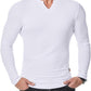 💗PROMOCIÓN DEL ÚLTIMO DÍA - 54% DE DESCUENTO Cuello en V Longline Canalé Camisetas Manga Larga Gimnasio Entrenamiento Atlético Ropa de Hombre Tops
