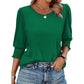🌞Venta caliente de verano 49% OFF - Blusas de manga 3/4 casuales elegantes para mujer con puños fruncidos
