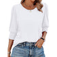 🌞Venta caliente de verano 49% OFF - Blusas de manga 3/4 casuales elegantes para mujer con puños fruncidos
