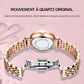 Reloj de Acero Inoxidable Brillante e Impermeable de Lujo para Mujer