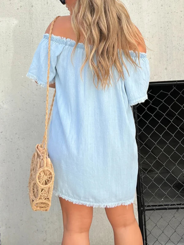 🔥BUY 2 GET 10% OFF💝Short Sleeve Casual Denim Dress benefiyou